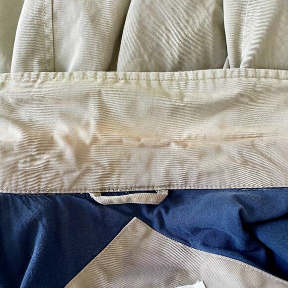 Vintage 90s Misty Harbor Men's Khaki Blue Stripe Casual Bomber Jacket - Large - Picture 13 of 13